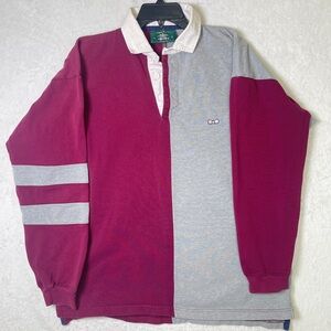 Eden Park Colorblock Rugby Shirt XL – Burgundy/Gray